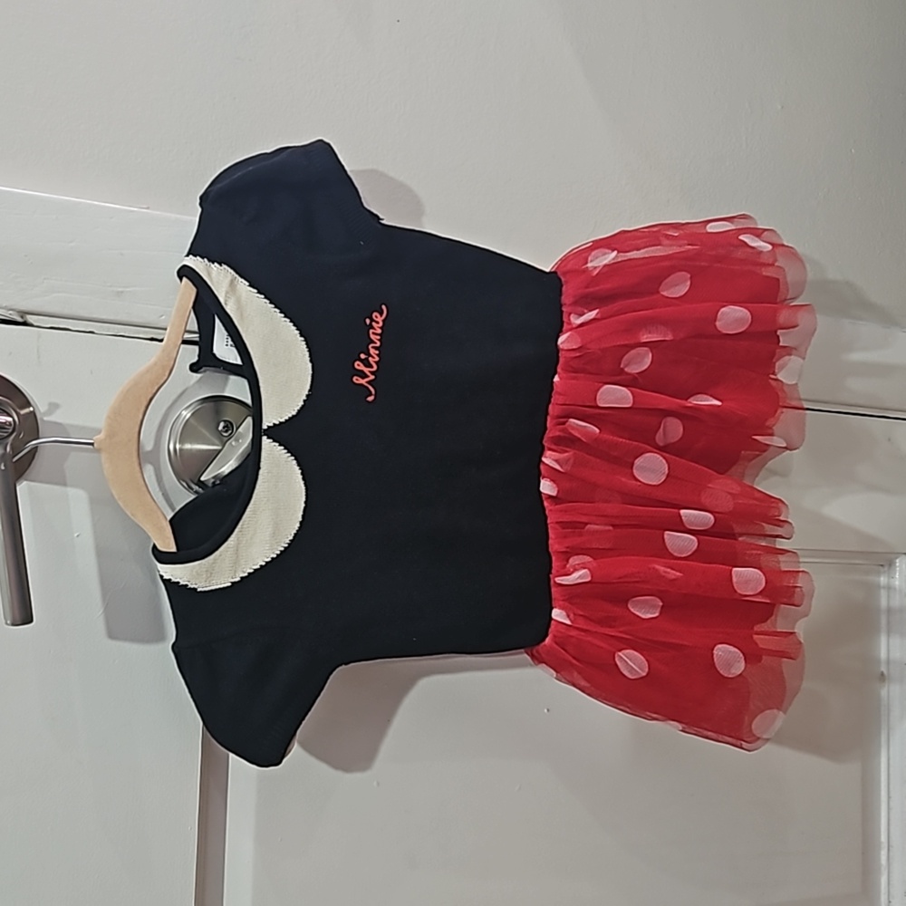 Minnie Mouse Black and Red Polka Dot Kids Dress